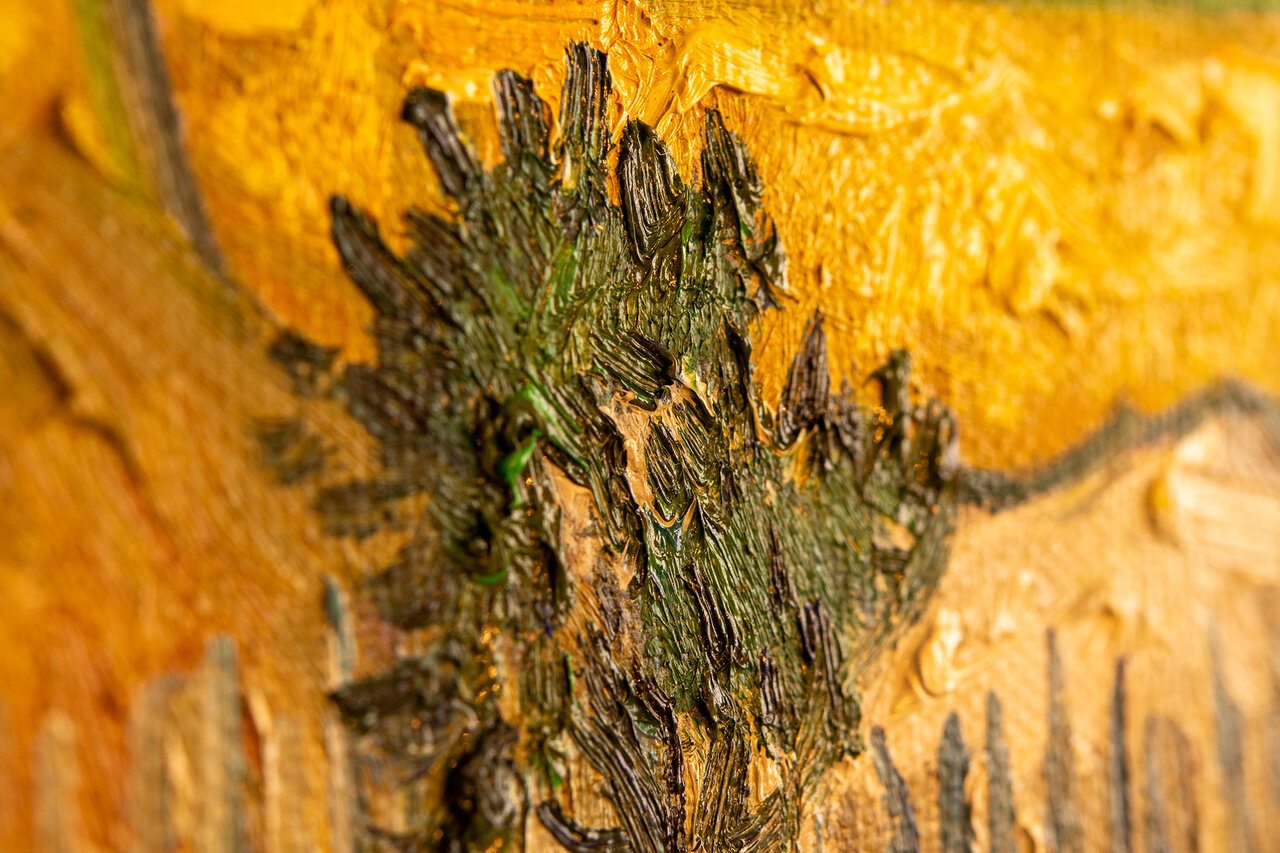 detail Harvest La Crau with Montmajour in the Background Van Gogh reproduction
