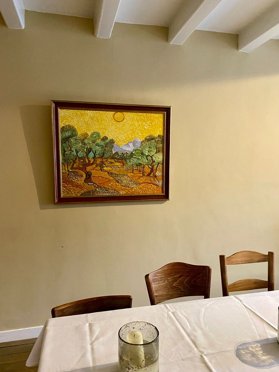 Olive Trees with Yellow Sky and Sun Keizer Culinair