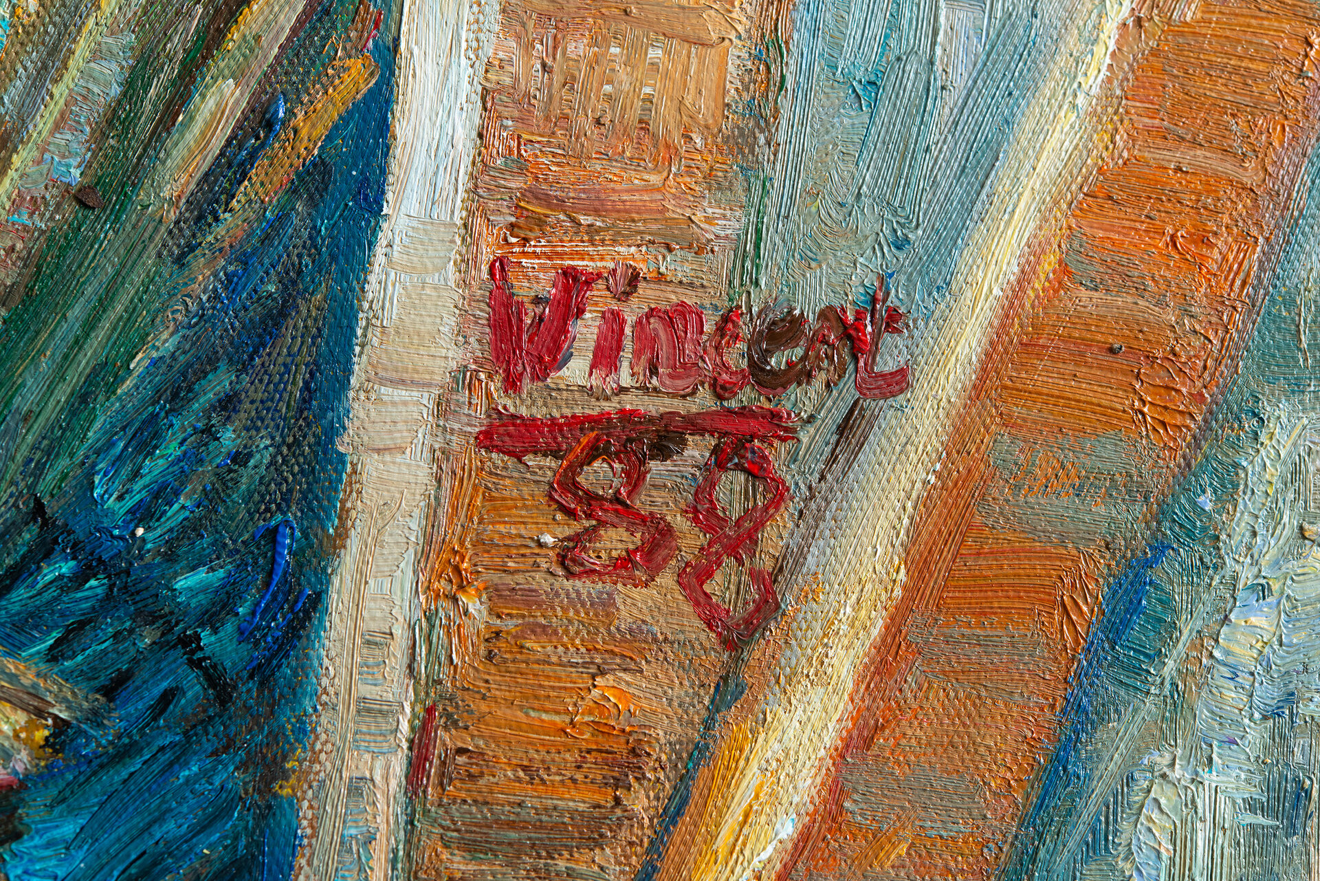 Self-Portrait as a Painter Van Gogh reproduction detail