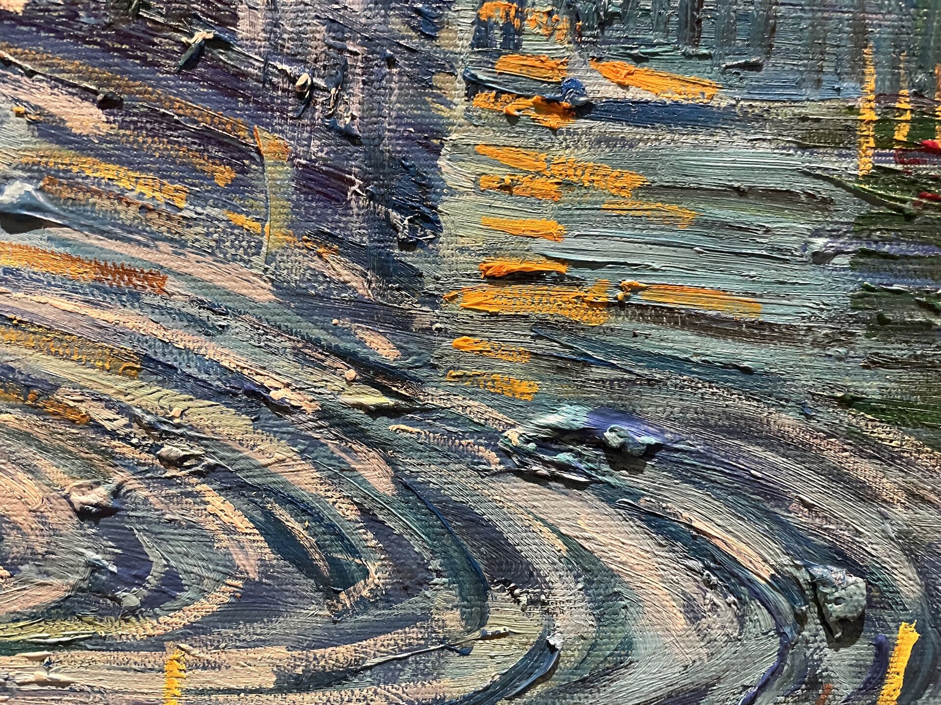 detail Langlois Bridge at Arles with Women Washing Van Gogh replica
