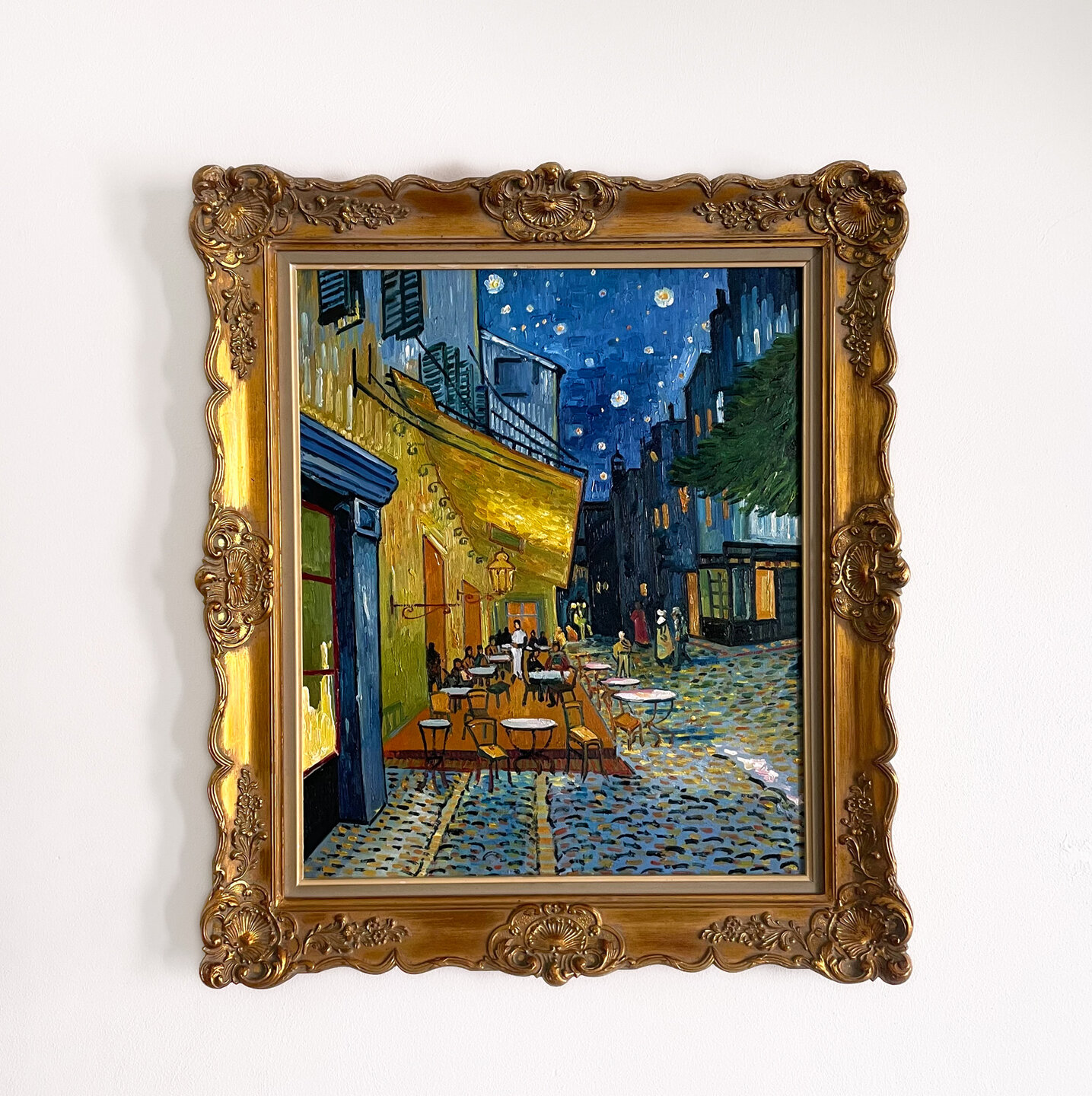 Cafe Terrace at Night framed replica