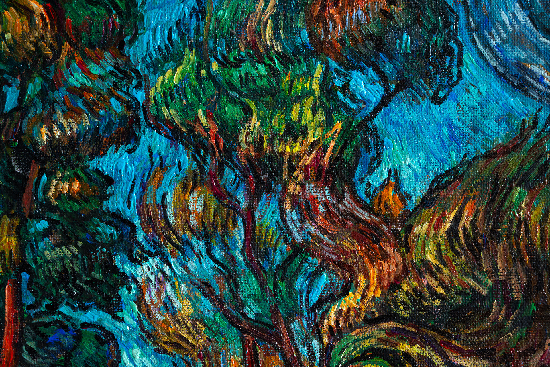 Saint-Paul Hospital at Saint-Remy framed Van Gogh replica detail