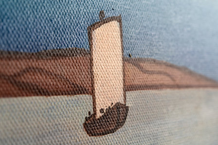 hand-painted Sailing Boats Hiroshige reproduction detail