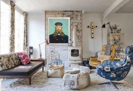 Portrait of the Postman Joseph Roulin in interior