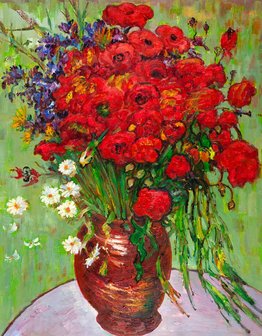 Red Poppies and Daisies Van Gogh reproduction