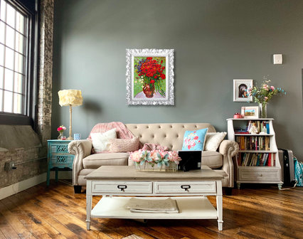 Red Poppies and Daisies Van Gogh reproduction framed