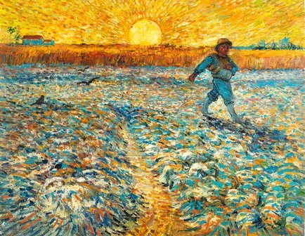 The Sower Van Gogh reproduction, hand-painted