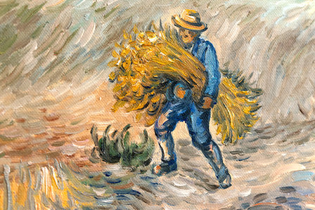 Enclosed Field with Peasant Van Gogh reproduction detail