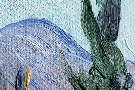 Huts surrounded by Olive Trees and Cypresses Van Gogh reproduction detail