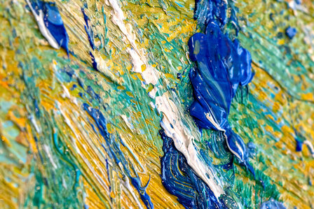 Landscape at Auvers in the Rain Van Gogh replica detail