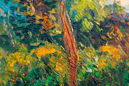 Sunset at Montmajour Van Gogh reproduction detail