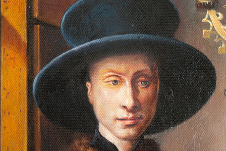 detail Portrait of Giovanni Arnolfini and his Wife reproduction Jan van Eyck