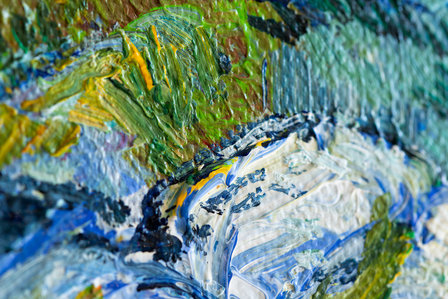 detail Framed Rocks with oak Tree Van Gogh reproduction