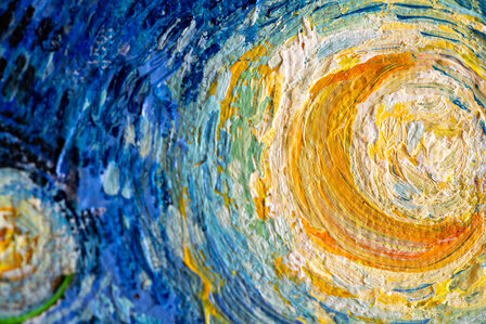Starry Night framed Van Gogh replica detail