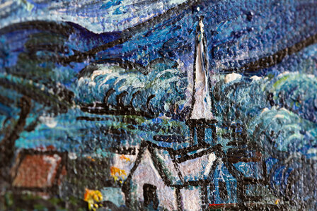 detail Starry Night framed Van Gogh replica