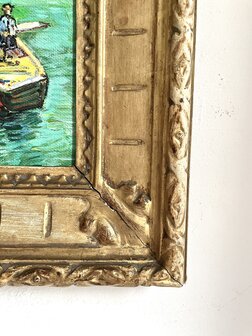 side frame Quay with Men Unloading Sand Barges Van Gogh reproduction