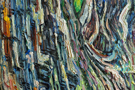 detail Tree Trunks in the Grass Van Gogh reproduction