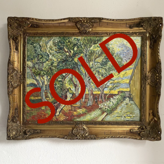 The Garden of the Asylum framed Van Gogh reproduction