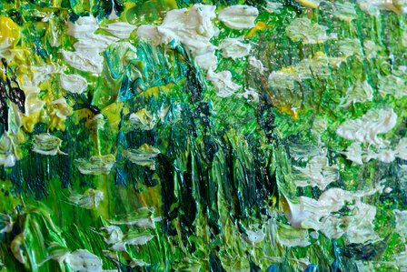 Tree Trunks in the Grass framed Van Gogh reproduction, hand-painted in oil on canvas