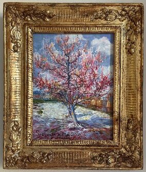 Pink Peach Tree in Bloom framed Van Gogh reproduction