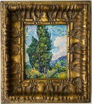 Framed Cypresses Van Gogh reproduction