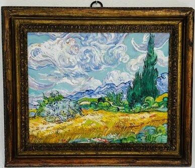 Wheat Field with Cypresses framed Van Gogh reproduction