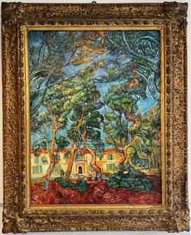 Saint Paul Hospital at Saint Remy framed Van Gogh reproduction