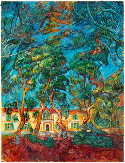 Saint Paul Hospital at Saint Remy framed Van Gogh replica