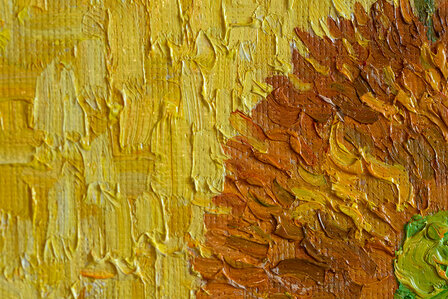 Vase with 15 sunflowers Van Gogh reproduction detail