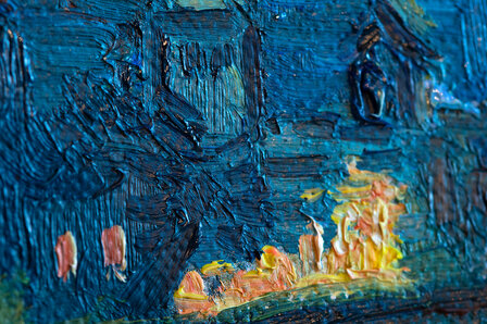 detail Starry Night over the Rhone framed Van Gogh reproduction