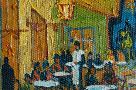 Cafe Terrace framed Van Gogh replica detail