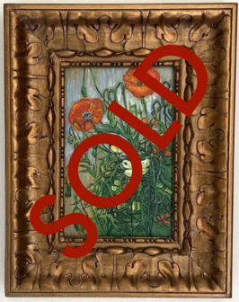Butterflies and Poppies framed Van Gogh replica sold