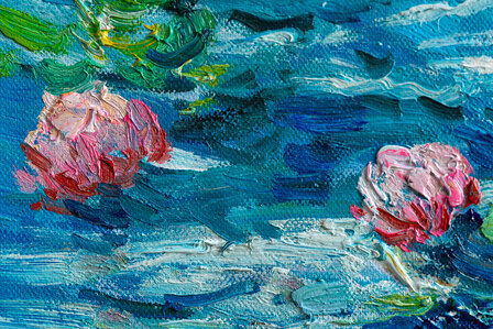 Water Lilies Monet custom order reproduction, hand-painted in oil on canvas