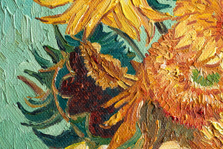 Vase With Twelve Sunflowers Van Gogh Reproduction detail