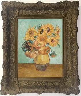 Vase With Twelve Sunflowers Van Gogh framed Reproduction