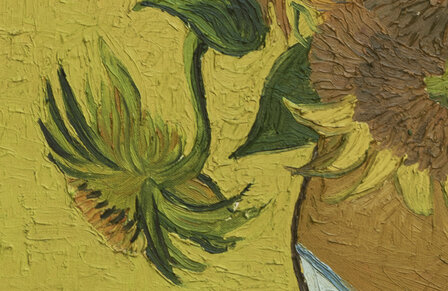 Vase with 15 Sunflowers by Cees van Loon Van Gogh reproduction detail