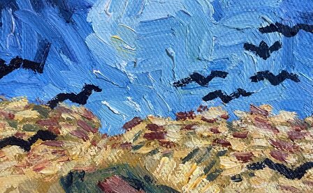 Wheat Field with Crows Van Gogh replica detail
