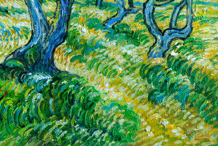 detail Olive Grove framed Van Gogh replicaOlive Grove framed Van Gogh repproduction