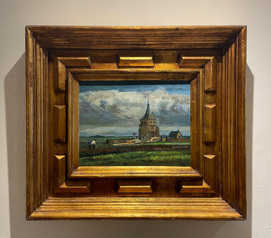 Old tower at Nuenen framed Van Gogh reproduction