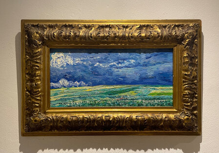 Framed Wheat Field under Thunderclouds van gogh replica