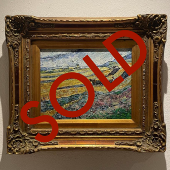 sold Framed Enclosed Field with Ploughman Van Gogh replica