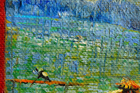 detail Bridge in the Rain framed Van Gogh replica