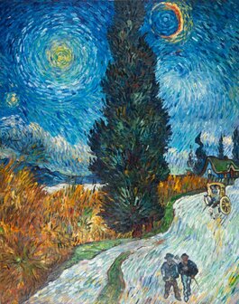 Road with Cypress and Star Van Gogh reproduction