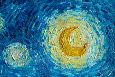 detail Starry Night framed Vincent van Gogh reproduction
