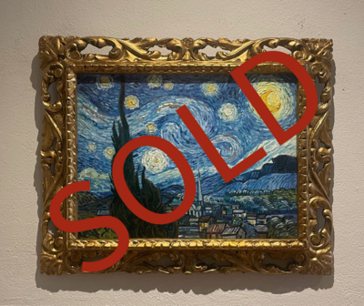 Starry Night framed Vincent van Gogh replica, hand-painted in oil on canvas