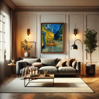 Cafe terrace au place van gogh replica interior