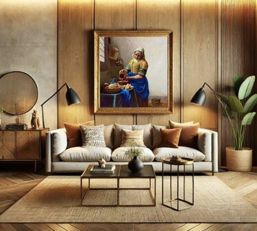 framed The Milkmaid Vermeer replica