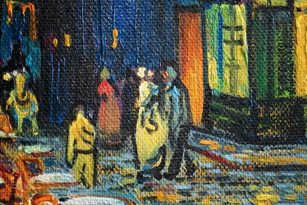 detail Cafe Terrace framed Vincent van Gogh reproduction