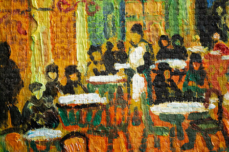 detail Cafe Terrace framed Vincent van Gogh reproduction