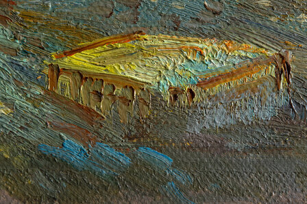 Fishing Boats on the Beach framed Van Gogh replica detail